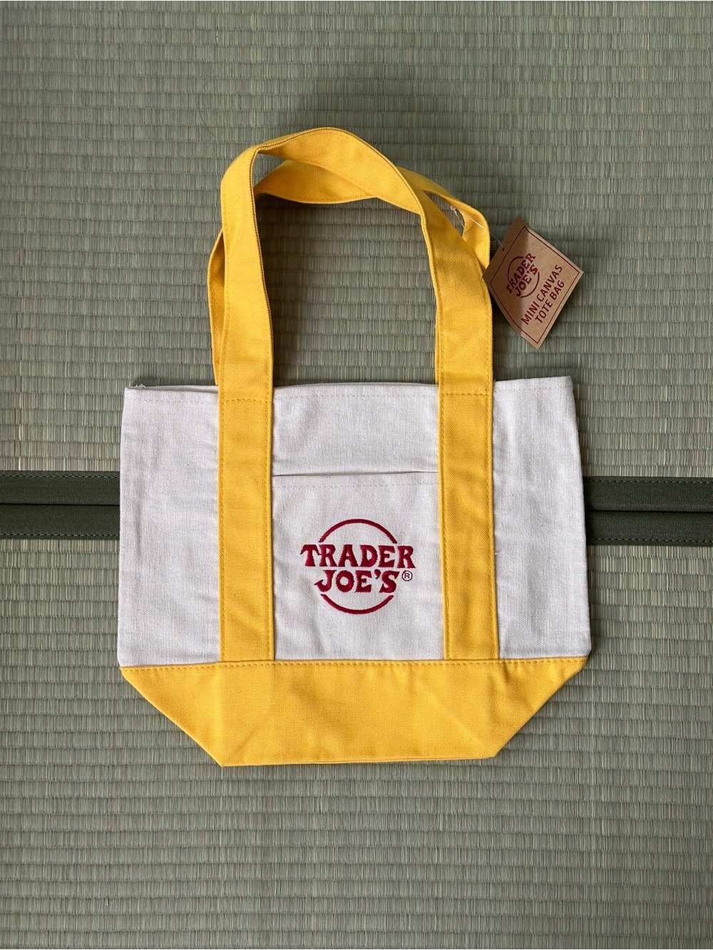Trader Joe's mini tote bags, yellow, NWT